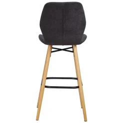 Sgabello Alto-Set di 2 sedie per isola centrale con schienale in tessuto (Altezza seduta 65 cm) Malika