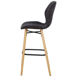 Sgabello Alto-Set di 2 sedie per isola centrale con schienale in tessuto (Altezza seduta 65 cm) Malika