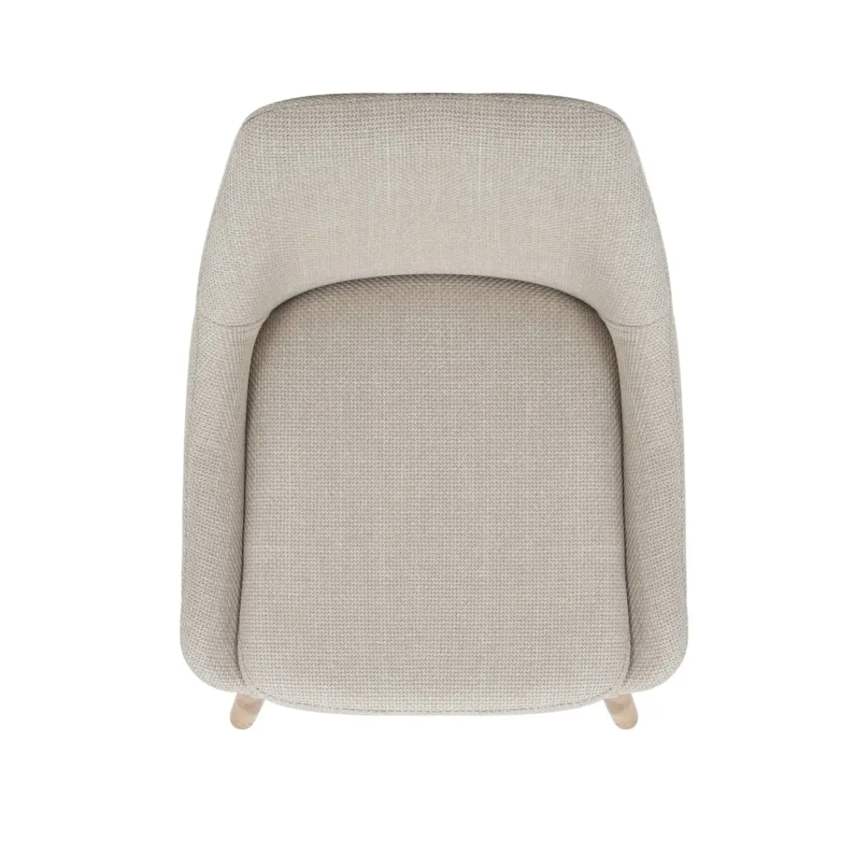 Sgabello Alto-Set di 2 sedie per isola centrale con schienale in tessuto (Altezza seduta 67cm) Juno Crema gambe in rovere