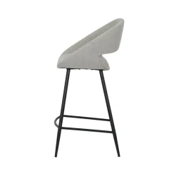 Sgabello Alto-Set di 2 sedie per isola centrale con schienale in tessuto (seduta 68cm) Kosmo