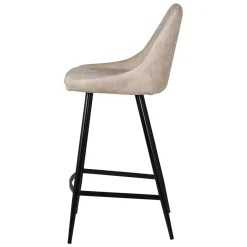 Sgabello Alto-Set di 2 sedie per isola centrale con schienale in tessuto effetto camoscio (Altezza seduta 67cm) Juno