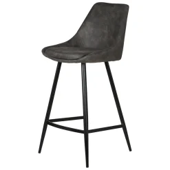 Sgabello Alto-Set di 2 sedie per isola centrale con schienale in tessuto effetto camoscio (Altezza seduta 67cm) Juno