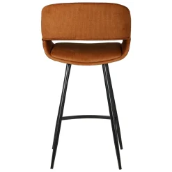 Sgabello Alto-Set di 2 sedie per isola centrale con schienale in velluto a coste (Altezza seduta 68cm) Kosmo