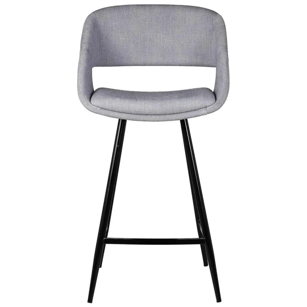 Sgabello Alto-Set di 2 sedie per isola centrale con schienale in velluto a coste (Altezza seduta 68cm) Kosmo