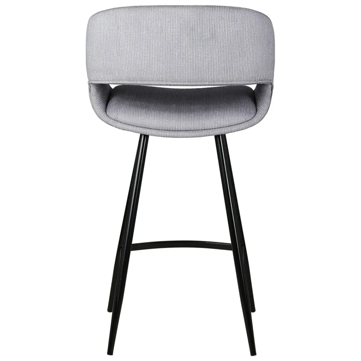 Sgabello Alto-Set di 2 sedie per isola centrale con schienale in velluto a coste (Altezza seduta 68cm) Kosmo