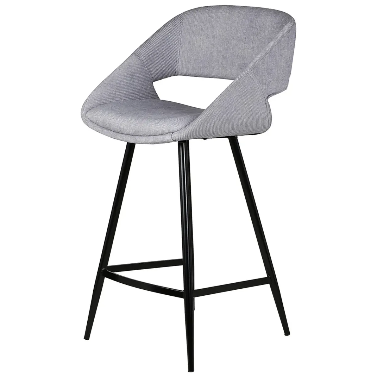 Sgabello Alto-Set di 2 sedie per isola centrale con schienale in velluto a coste (Altezza seduta 68cm) Kosmo