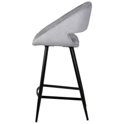 Sgabello Alto-Set di 2 sedie per isola centrale con schienale in velluto a coste (Altezza seduta 68cm) Kosmo