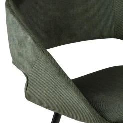 Sgabello Alto-Set di 2 sedie per isola centrale con schienale in velluto a coste (Altezza seduta 68cm) Kosmo scuro
