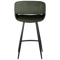 Sgabello Alto-Set di 2 sedie per isola centrale con schienale in velluto a coste (Altezza seduta 68cm) Kosmo scuro