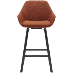 Sgabello Alto-Set di 2 sedie per isola centrale girevoli con schienale in tessuto (Altezza seduta 64cm) Zila