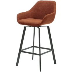 Sgabello Alto-Set di 2 sedie per isola centrale girevoli con schienale in tessuto (Altezza seduta 64cm) Zila