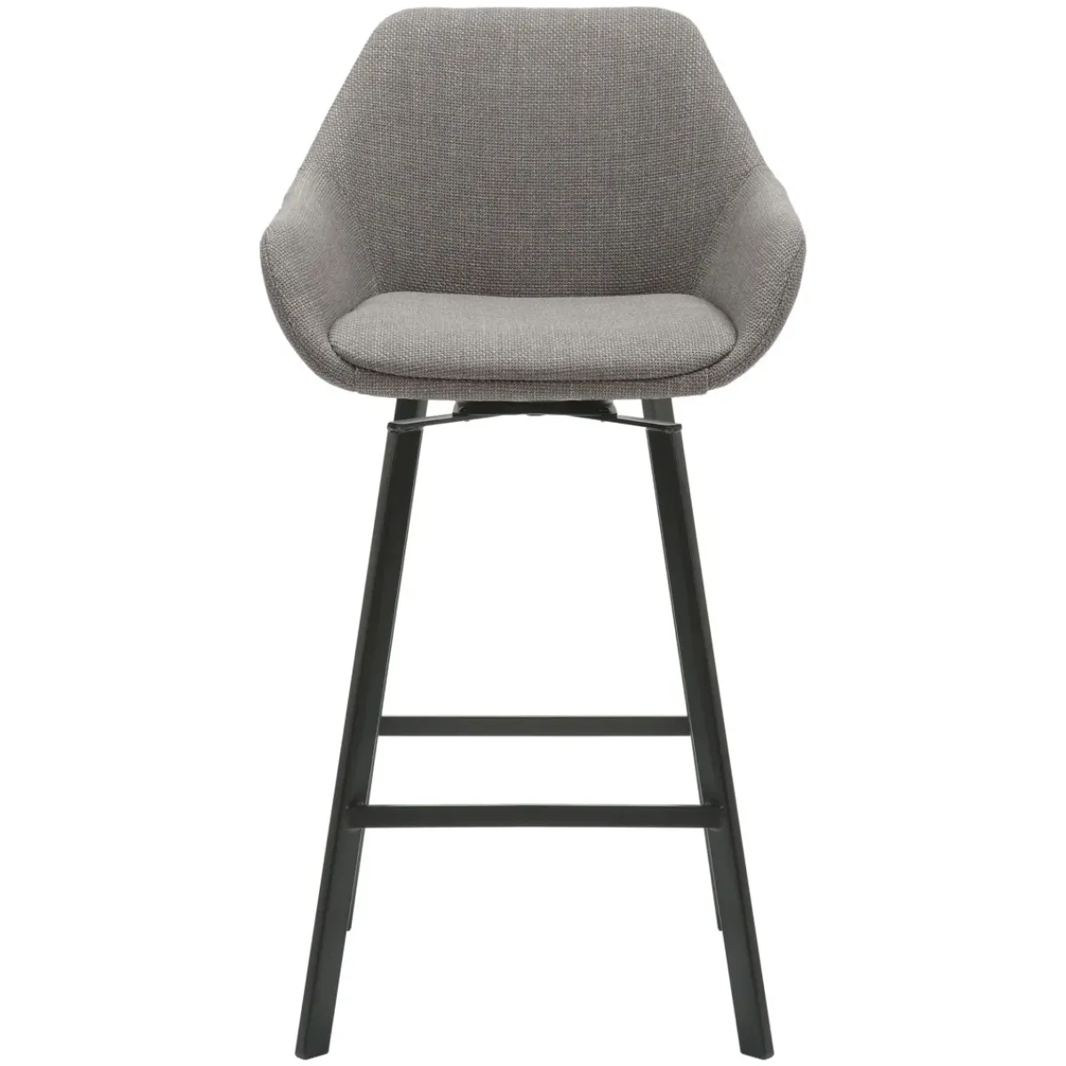 Sgabello Alto-Set di 2 sedie per isola centrale girevoli con schienale in tessuto (seduta 64cm) Zila argento