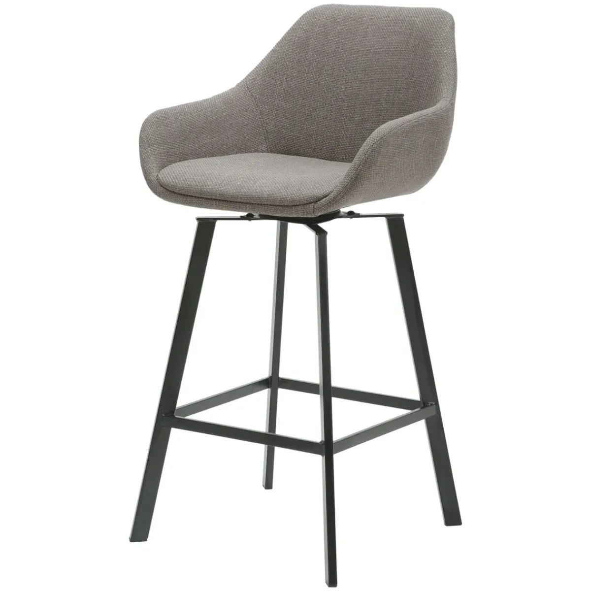 Sgabello Alto-Set di 2 sedie per isola centrale girevoli con schienale in tessuto (seduta 64cm) Zila argento