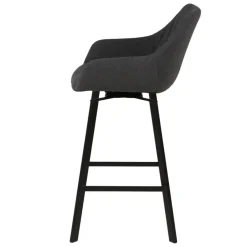 Sgabello Alto-Set di 2 sedie per isola centrale girevoli con schienale in tessuto (seduta 64cm) Zila