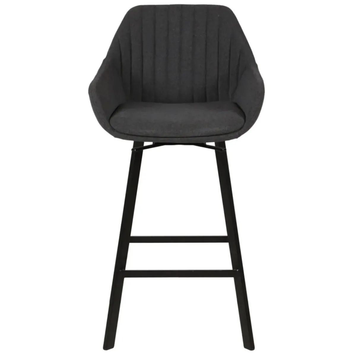 Sgabello Alto-Set di 2 sedie per isola centrale girevoli con schienale in tessuto (seduta 64cm) Zila