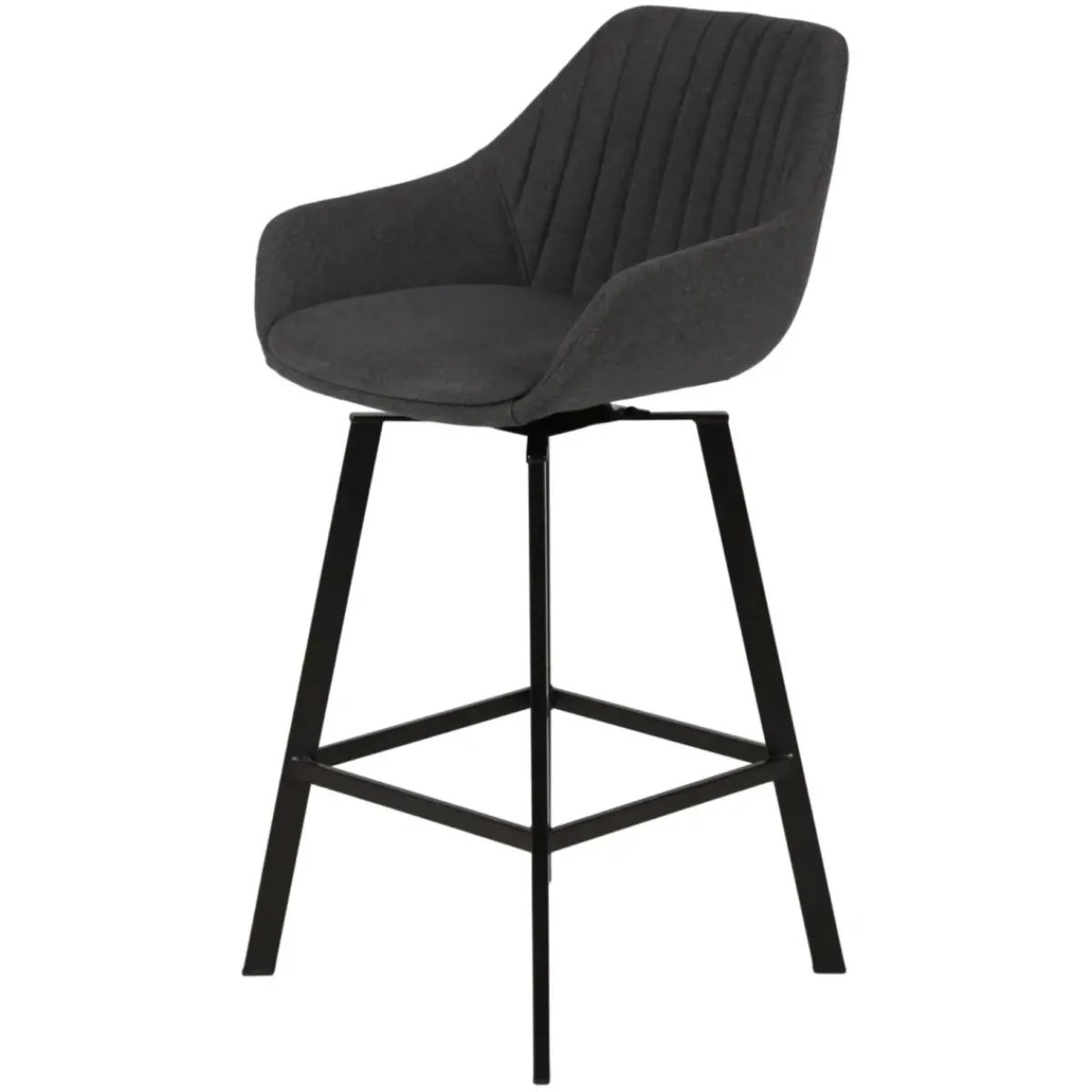 Sgabello Alto-Set di 2 sedie per isola centrale girevoli con schienale in tessuto (seduta 64cm) Zila