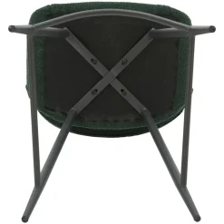Sgabello Alto-Set di 2 sedie per isola centrale con schienale in bouclé (seduta 65cm) Soho Verde pino