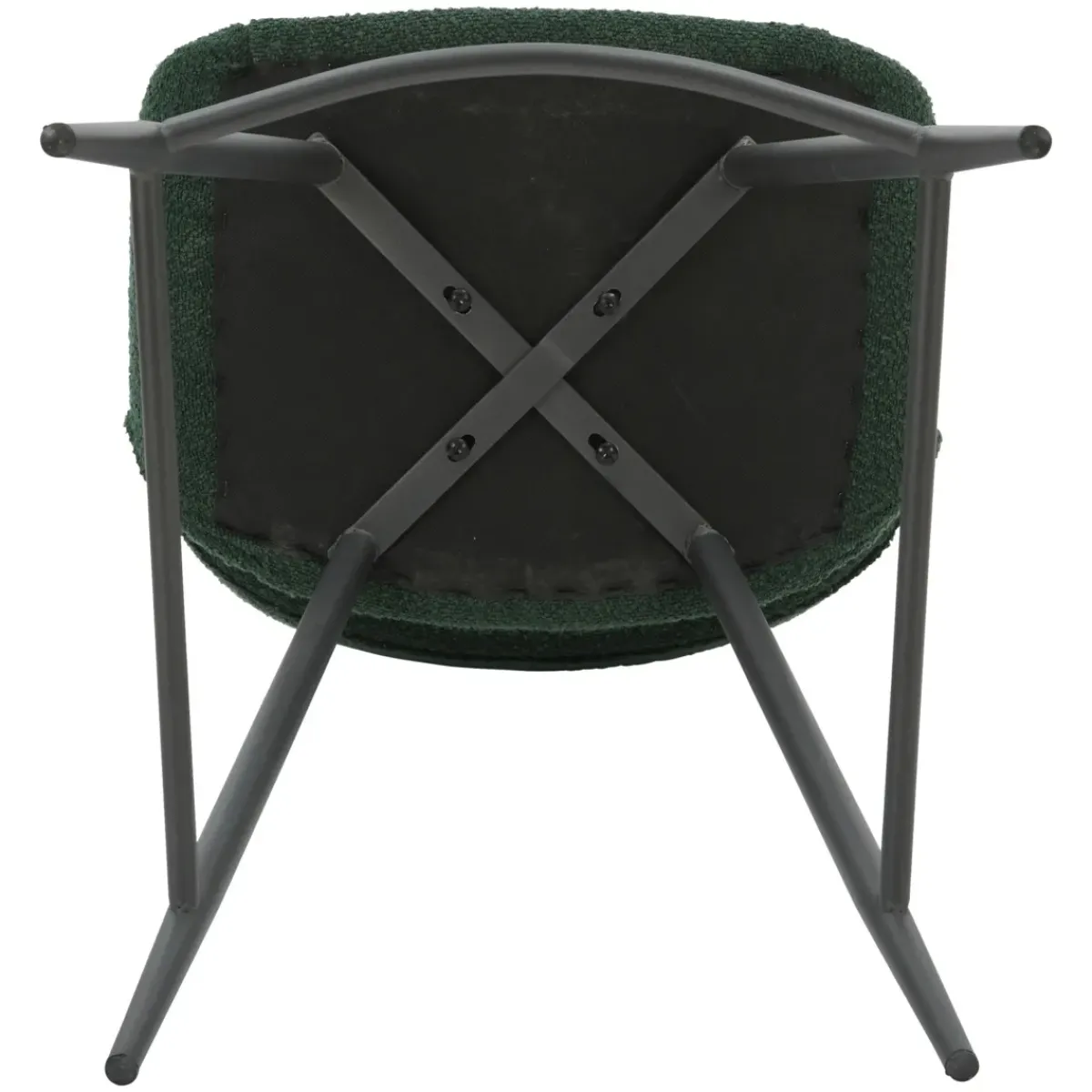 Sgabello Alto-Set di 2 sedie per isola centrale con schienale in bouclé (seduta 65cm) Soho Verde pino