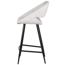 Sgabello Alto-Set di 2 sedie per isola centrale con schienale in velluto a coste (Altezza seduta 68cm) Kosmo