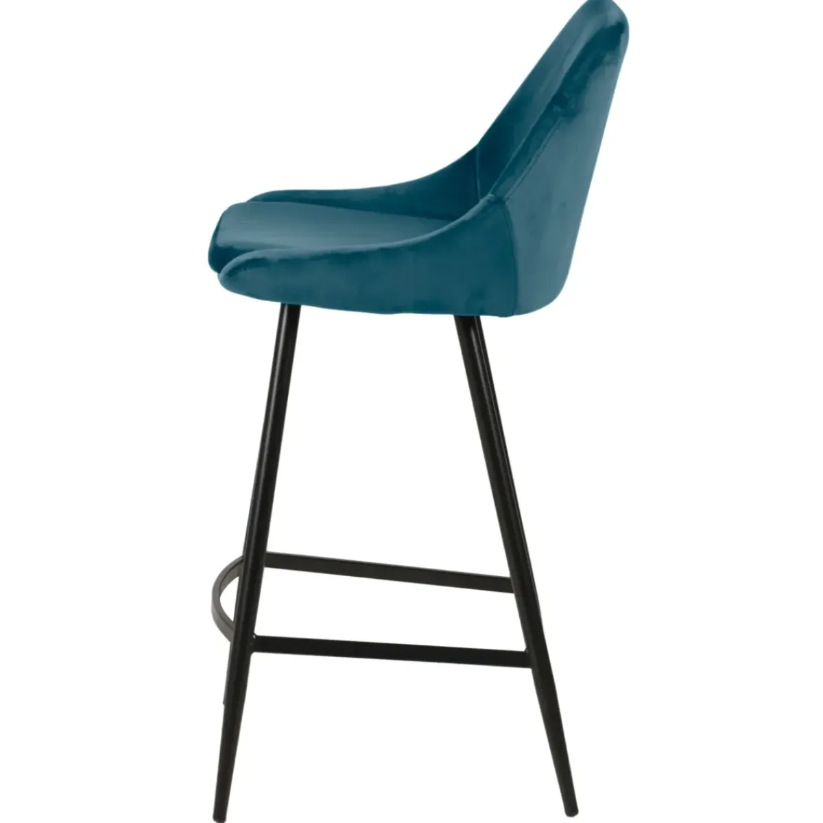 Sgabello Alto-Set di 2 sgabelli da bar con schienale in velluto (Altezza seduta 75cm) Juno scuro