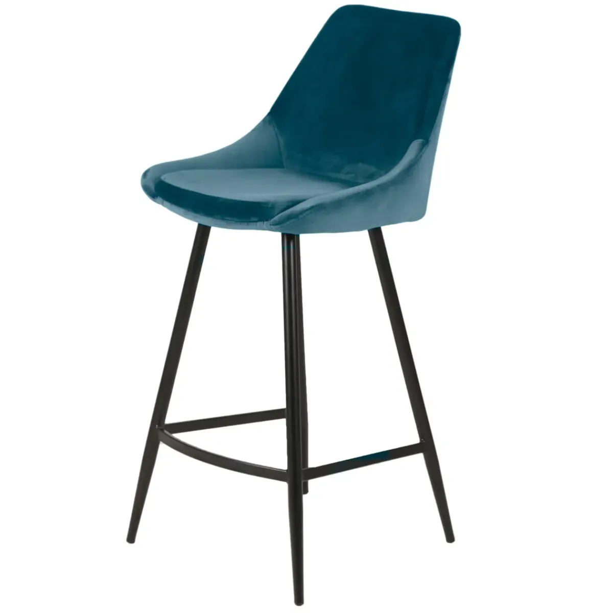 Sgabello Alto-Set di 2 sgabelli da bar con schienale in velluto (Altezza seduta 75cm) Juno scuro