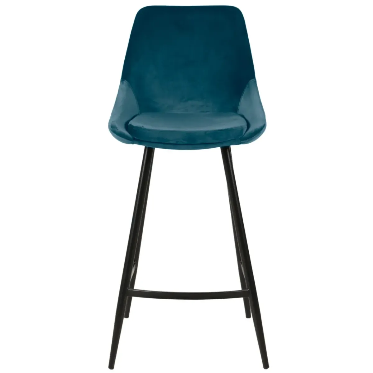 Sgabello Alto-Set di 2 sgabelli da bar con schienale in velluto (Altezza seduta 75cm) Juno scuro