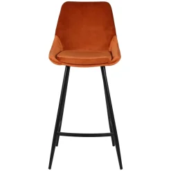 Sgabello Alto-Set di 2 sgabelli da bar con schienale in velluto (Altezza seduta 75cm) Juno