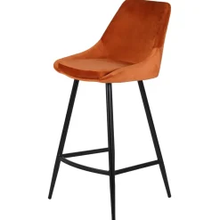 Sgabello Alto-Set di 2 sgabelli da bar con schienale in velluto (Altezza seduta 75cm) Juno