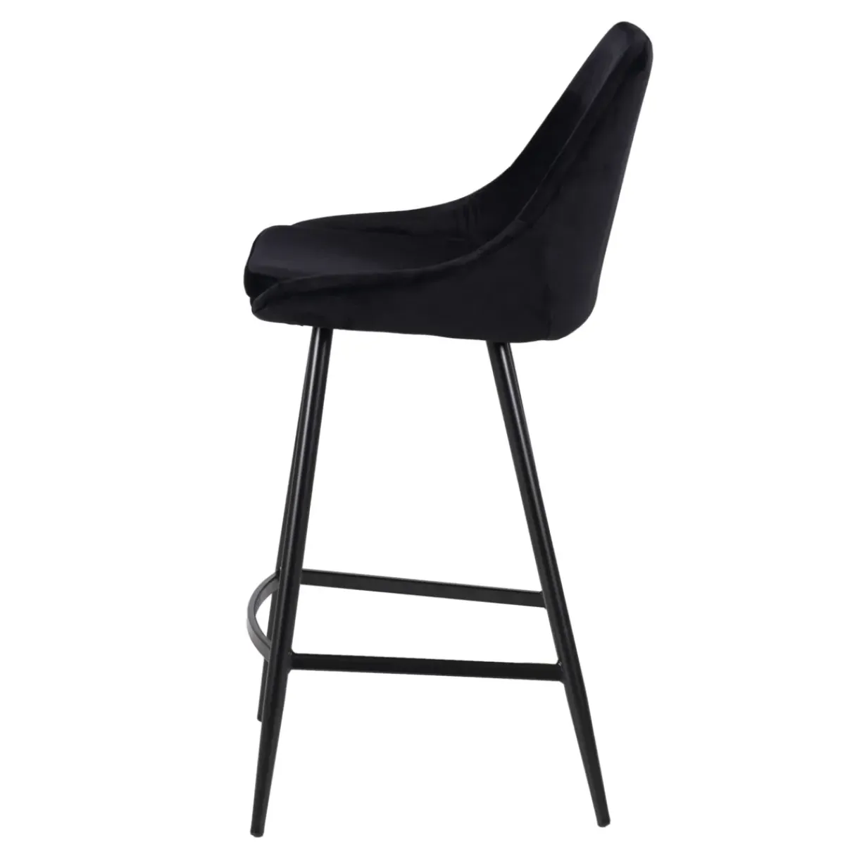 Sgabello Alto-Set di 2 sgabelli da bar con schienale in velluto (Altezza seduta 75cm) Juno