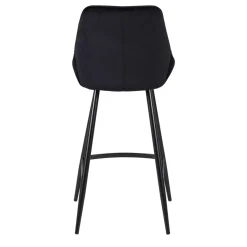 Sgabello Alto-Set di 2 sgabelli da bar con schienale in velluto (Altezza seduta 75cm) Juno