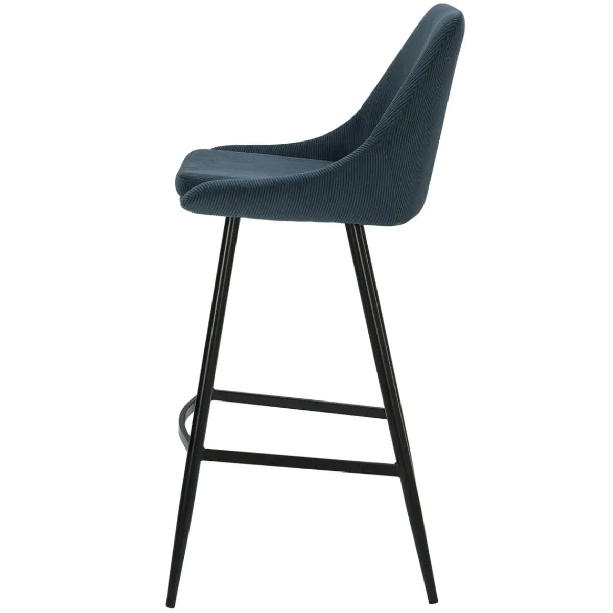 Sgabello Alto-Set di 2 sgabelli da bar con schienale in velluto a coste (Altezza seduta 75cm) Juno scuro