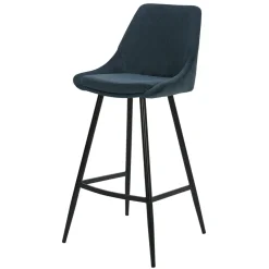 Sgabello Alto-Set di 2 sgabelli da bar con schienale in velluto a coste (Altezza seduta 75cm) Juno scuro