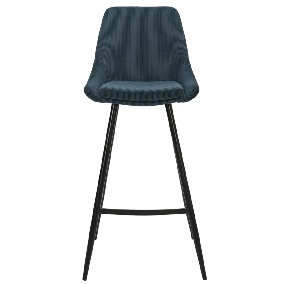 Sgabello Alto-Set di 2 sgabelli da bar con schienale in velluto a coste (Altezza seduta 75cm) Juno scuro