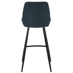 Sgabello Alto-Set di 2 sgabelli da bar con schienale in velluto a coste (Altezza seduta 75cm) Juno scuro