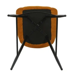 Sgabello Alto-Set di 2 sgabelli da bar con schienale in velluto a coste (Altezza seduta 75cm) Juno curry