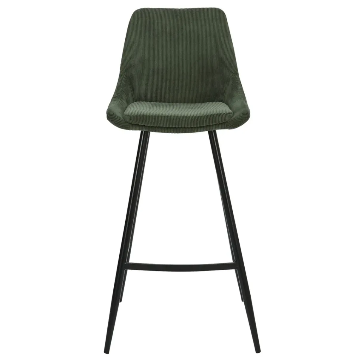 Sgabello Alto-Set di 2 sgabelli da bar con schienale in velluto a coste (Altezza seduta 75cm) Juno pino