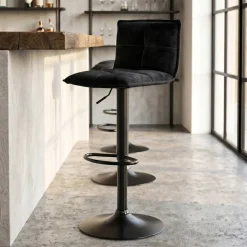 Sgabello Alto-Set di 2 sgabelli da bar girevoli con schienale regolabile in altezza (seduta da 63 a 84 cm) Carly