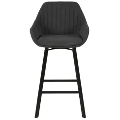 Sgabello Alto-Set di 2 sgabelli da bar girevoli con schienale in tessuto (Altezza seduta 75cm) Zila