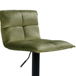 Sgabello Alto-Set di 2 sgabelli da bar girevoli con schienale regolabile in altezza (seduta da 63 a 84 cm) Carly oliva