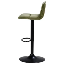 Sgabello Alto-Set di 2 sgabelli da bar girevoli con schienale regolabile in altezza (seduta da 63 a 84 cm) Carly oliva