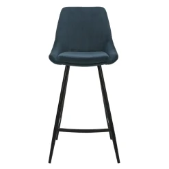 Sgabello Alto-Set di 2 sgabelli per isola centrale con schienale in velluto a coste (Altezza seduta 67cm) Juno