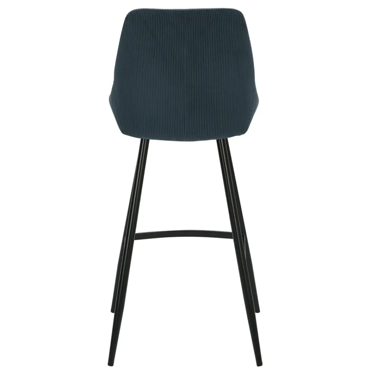 Sgabello Alto-Set di 2 sgabelli per isola centrale con schienale in velluto a coste (Altezza seduta 67cm) Juno