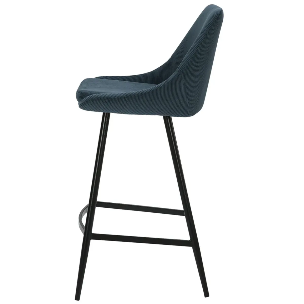 Sgabello Alto-Set di 2 sgabelli per isola centrale con schienale in velluto a coste (Altezza seduta 67cm) Juno