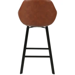 Sgabello Alto-Set di 2 sgabelli per isola centrale girevoli con schienale in similpelle (Altezza seduta 65 cm) Zila