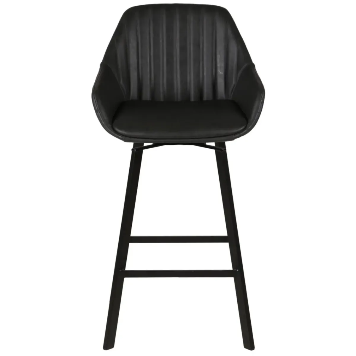 Sgabello Alto-Set di 2 sgabelli per isola centrale girevoli con schienale in similpelle (Altezza seduta 65cm) Zila