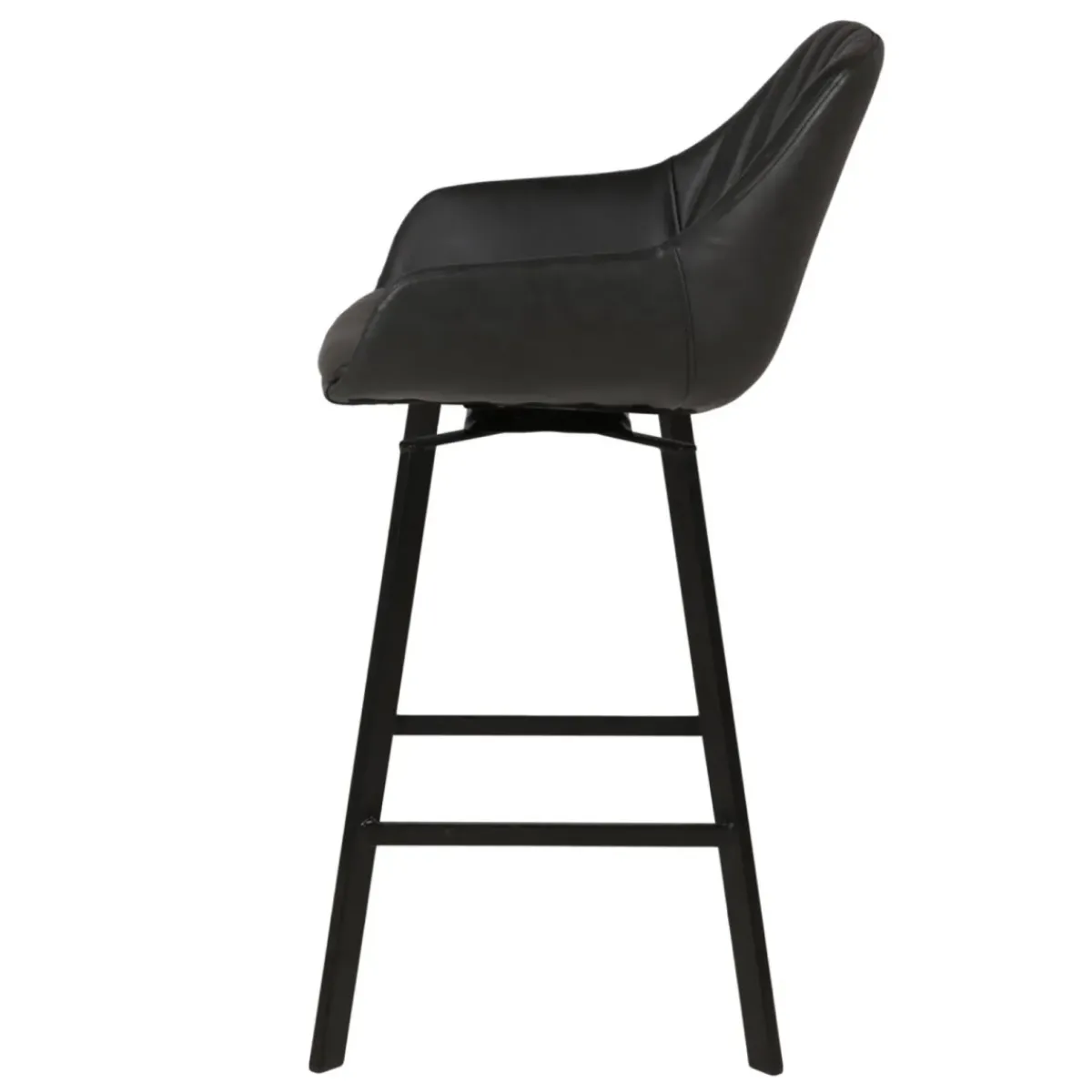 Sgabello Alto-Set di 2 sgabelli per isola centrale girevoli con schienale in similpelle (Altezza seduta 65cm) Zila