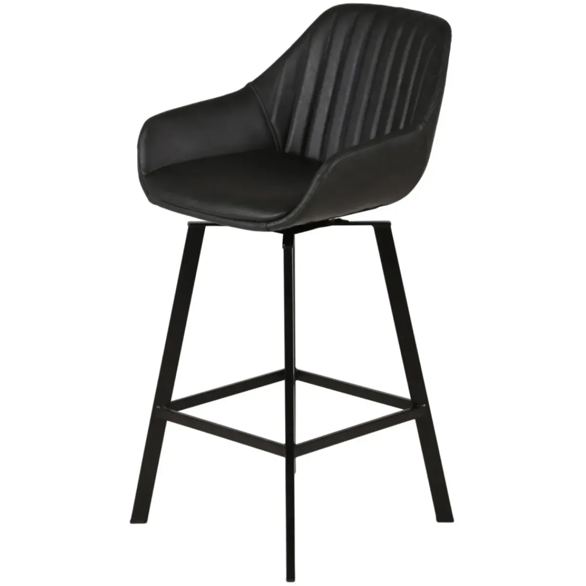 Sgabello Alto-Set di 2 sgabelli per isola centrale girevoli con schienale in similpelle (Altezza seduta 65cm) Zila