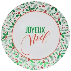 FEERIC LIGHTS Stoviglie Natalizie-Set di 12 sottopiatti (D33 cm) Agrifoglio di Natale