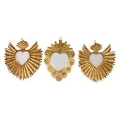 OSTARIA Specchi-Set di 3 specchi in metallo (20 cm) Exvoto