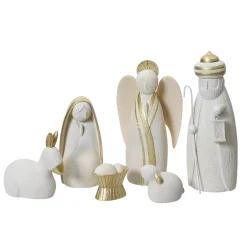 KAEMINGK Statuine Presepe-Set di 6 statuine (Altezza 22,5 cm) Notte Santa Bianco e